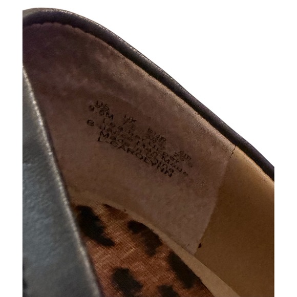 Franco Sarto Black Leather Womens 9.5M Tassel Loafer Shoes Chunky Sole - Picture 10 of 10